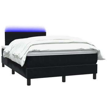 Boxspringbett mit Matratze Schwarz 120x220 cm Samt