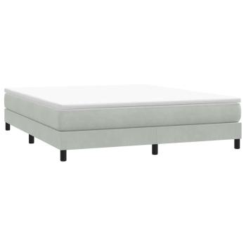 ARDEBO.de - Boxspringbett ohne Matratze Hellgrau 180x210 cm Samt
