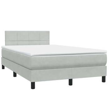 Boxspringbett mit Matratze Hellgrau 120x220 cm Samt