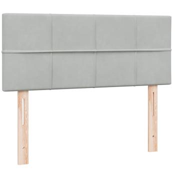 Boxspringbett mit Matratze Hellgrau 120x220 cm Samt