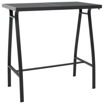 ARDEBO.de - Garten-Bartisch Schwarz 110x60x110 cm Hartglas