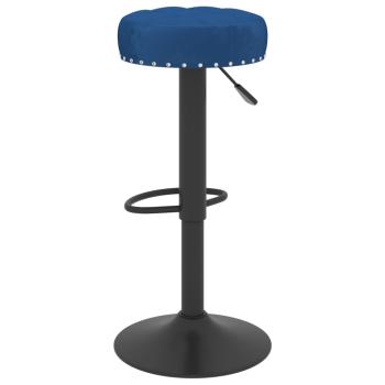 Barhocker 2 Stk. Blau Samt