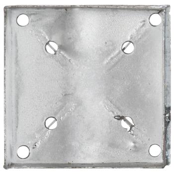 Erdspieße 2 Stk. Silbern 14×14×91 cm Verzinkter Stahl