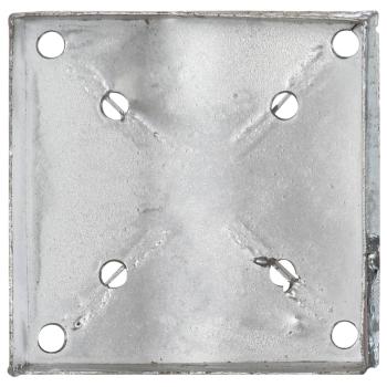 Erdspieße 2 Stk. Silbern 14×14×91 cm Verzinkter Stahl