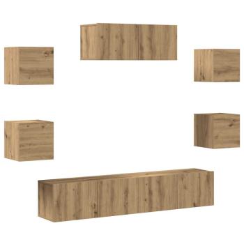 5-teiliges TV-Schrank-Set Wandmontage Artisan Eiche