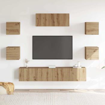 5-teiliges TV-Schrank-Set Wandmontage Artisan Eiche