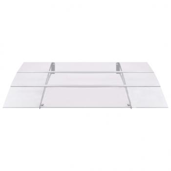 Türvordach Silbern und Transparent 150x90 cm PET