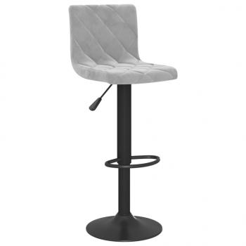 Barhocker 2 Stk. Hellgrau Samt