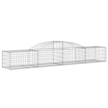 Gabione mit Hochbogen 300x50x40/60 cm Verzinktes Eisen