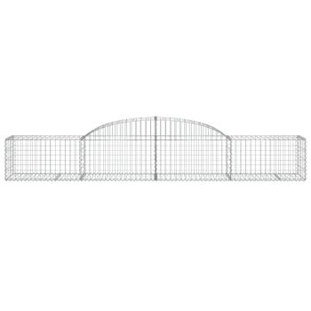 Gabione mit Hochbogen 300x50x40/60 cm Verzinktes Eisen