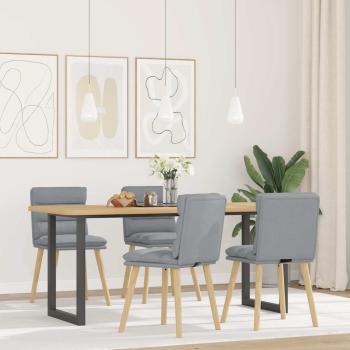 ARDEBO.de - Esszimmerstühle 4 Stk. Hellgrau Stoff