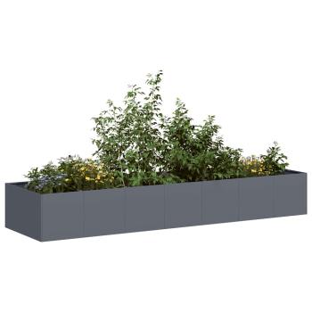 ARDEBO.de - Pflanzgefäß Anthrazit 280x80x40 cm Stahl
