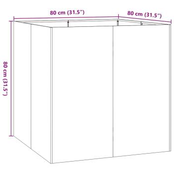 Pflanzgefäß Anthrazit 80x80x80 cm Stahl