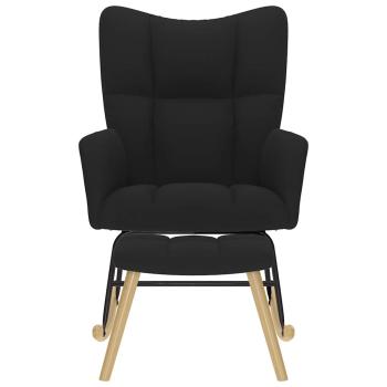 Schaukelsessel mit Hocker Schwarz Stoff