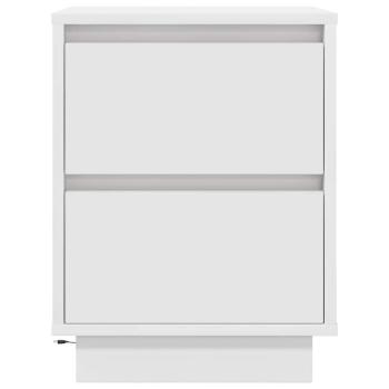 Nachttisch mit LED-Leuchten Weiß 38x34x50 cm