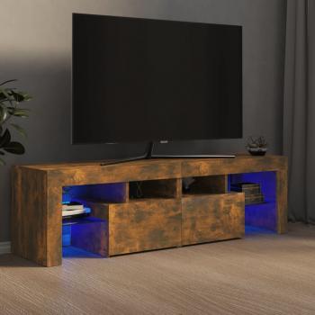 ARDEBO.de - TV-Schrank mit LED-Leuchten Räuchereiche 140x36,5x40 cm
