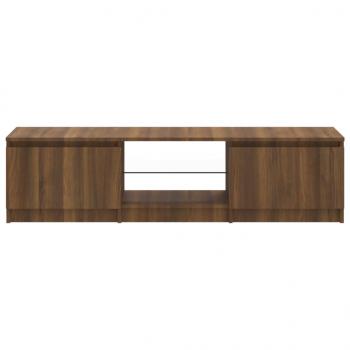 TV-Schrank mit LED-Leuchten Braun Eichen-Optik 140x40x35,5 cm