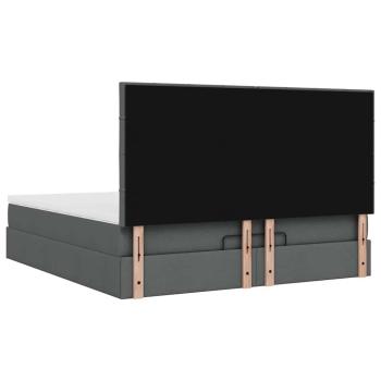 Ottoman-Bett mit Matratze & LEDs Dunkelgrau 180x200 cm Stoff