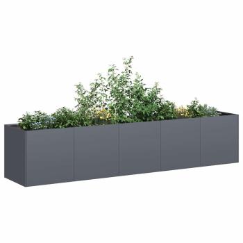 ARDEBO.de - Pflanzkübel Anthrazit 200x40x40 cm Kaltgewalzter Stahl