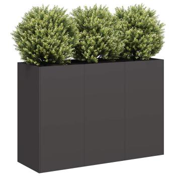 ARDEBO.de - Pflanzkübel Schwarz 120x40x80 cm Kaltgewalzter Stahl