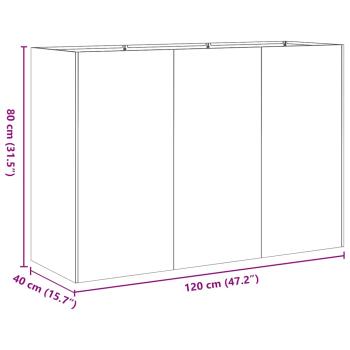 Pflanzkübel Schwarz 120x40x80 cm Kaltgewalzter Stahl