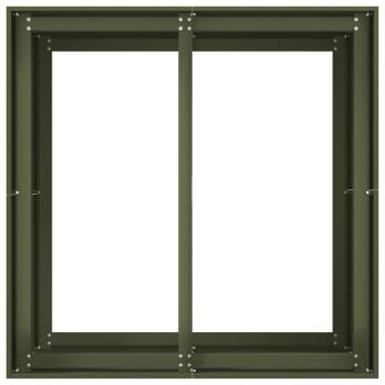 Pflanzgefäß Olivgrün 80x80x80 cm Stahl