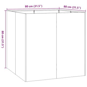 Pflanzgefäß Weiß 80x80x80 cm Stahl