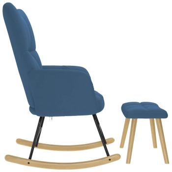Schaukelsessel mit Hocker Blau Stoff