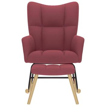 Schaukelsessel mit Hocker Weinrot Stoff