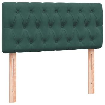 Boxspringbett mit Matratze Dunkelgrün 80x220 cm Samt