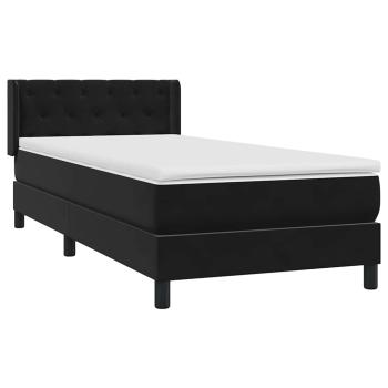 Boxspringbett mit Matratze Schwarz 80x220 cm Samt