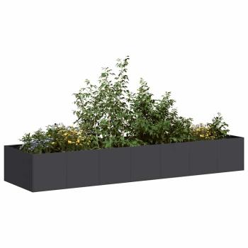ARDEBO.de - Pflanzkübel Schwarz 280x80x40 cm Stahl