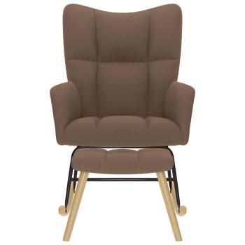 Schaukelsessel mit Hocker Braun Stoff