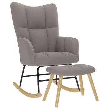 ARDEBO.de - Schaukelsessel mit Hocker Taupe Stoff