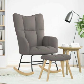 Schaukelsessel mit Hocker Taupe Stoff