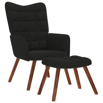 ARDEBO.de - Relaxsessel mit Hocker Schwarz Samt
