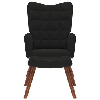 Relaxsessel mit Hocker Schwarz Samt
