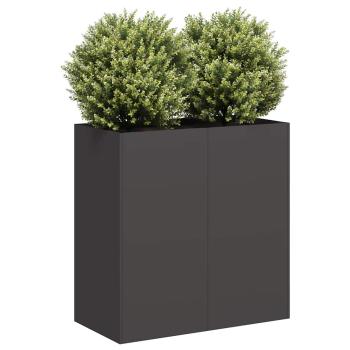 ARDEBO.de - Pflanzkübel Schwarz 80x40x80 cm Kaltgewalzter Stahl
