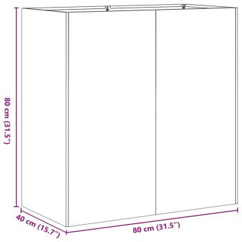 Pflanzkübel Schwarz 80x40x80 cm Kaltgewalzter Stahl