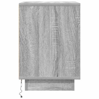 Nachttisch mit LED-Leuchten Grau Sonoma 38x34x50 cm