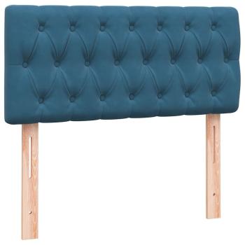 Boxspringbett mit Matratze Dunkelblau 80x220 cm Samt