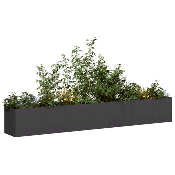 ARDEBO.de - Pflanzkübel Schwarz 280x40x40 cm Kaltgewalzter Stahl