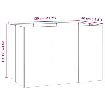 Pflanzkübel Schwarz 120x80x80 cm Stahl