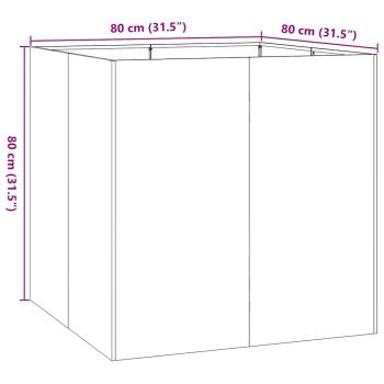Pflanzkübel 80x80x80 cm Verzinkter Stahl