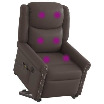 ARDEBO.de - Massagesessel mit Aufstehhilfe Elektrisch Glänzend Braun