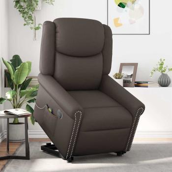 Massagesessel mit Aufstehhilfe Elektrisch Glänzend Braun