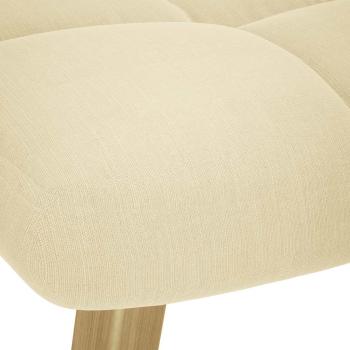 Schaukelsessel mit Hocker Creme Stoff