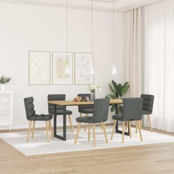 ARDEBO.de - Esszimmerstühle 6 Stk. Dunkelgrau Stoff