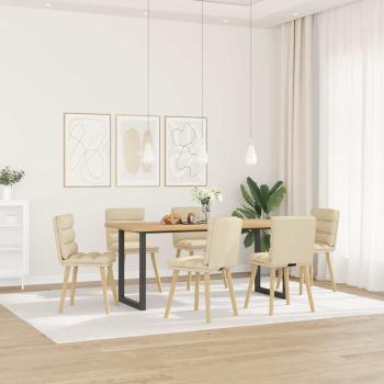 ARDEBO.de - Esszimmerstühle 6 Stk. Creme Stoff