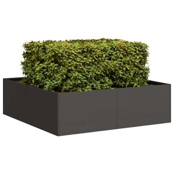 ARDEBO.de - Pflanzkübel Schwarz 100x100x30 cm Stahl